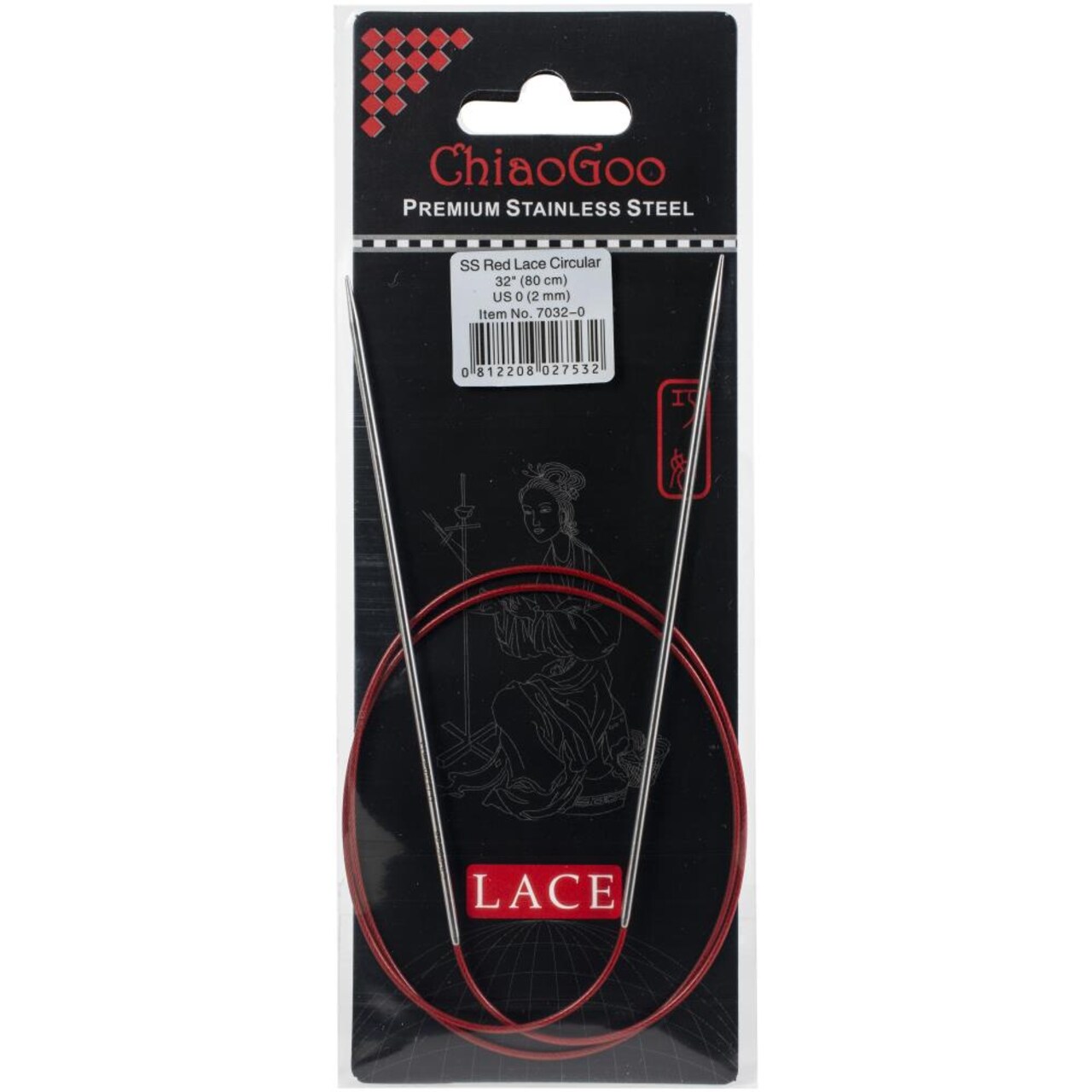 ChiaoGoo Red Lace 32" Stainless Circular Knitting Needles - Sizes US 0/2mm to 19 / 15mm